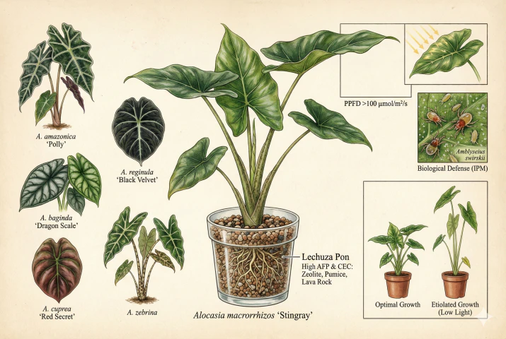 Alocasia Care Guide: Light, Humidity & Substrate Science