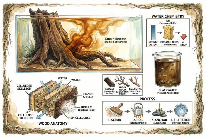 Driftwood Blackwater Paludarium: Tannins & Tint Guide