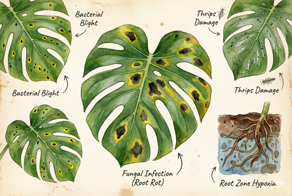 Monstera Black Spots: Causes, Diagnosis & Treatment