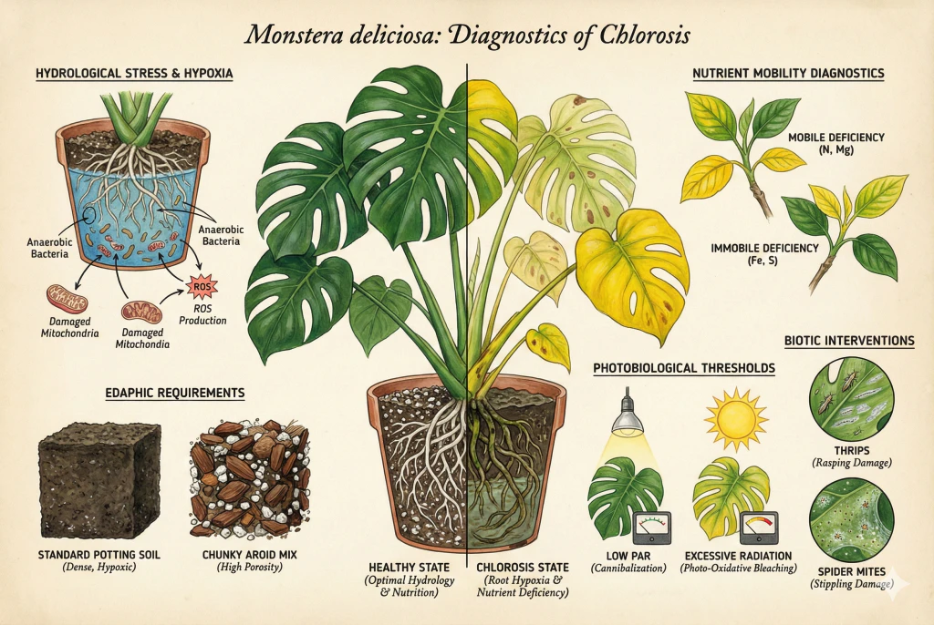 Monstera Yellow Leaves: Causes, Diagnosis & Remediation