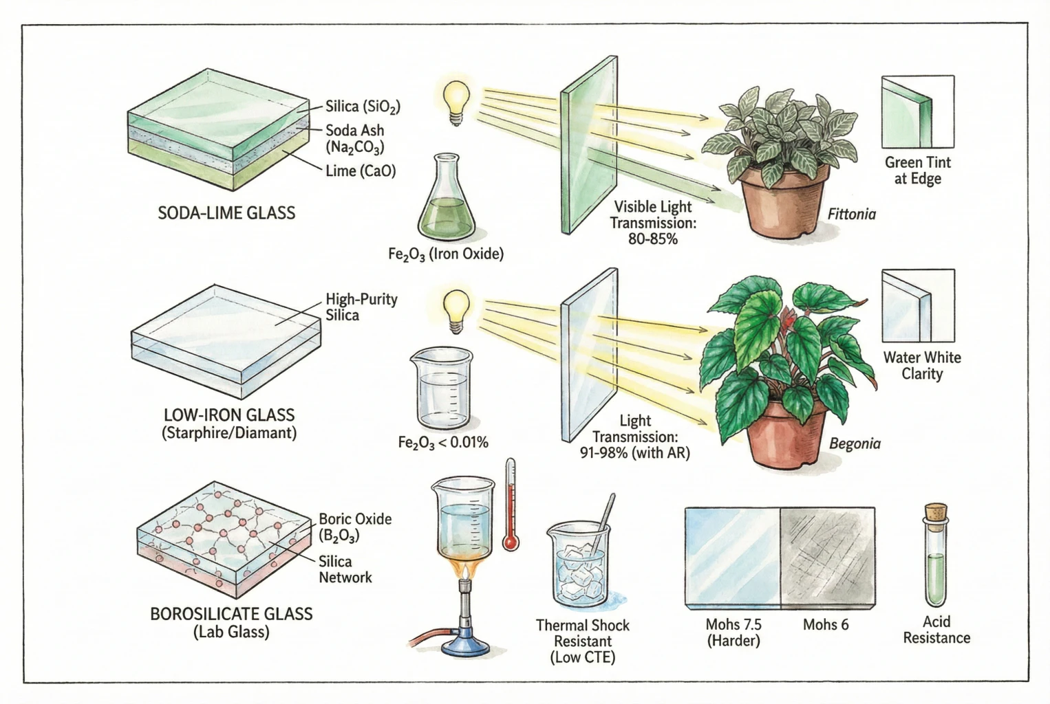 Terrarium Glass Containers_The Material Science of Transparency: Glass Composition