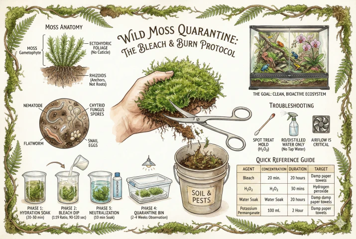 Wild Moss Quarantine for Paludarium: Sterilize Safely