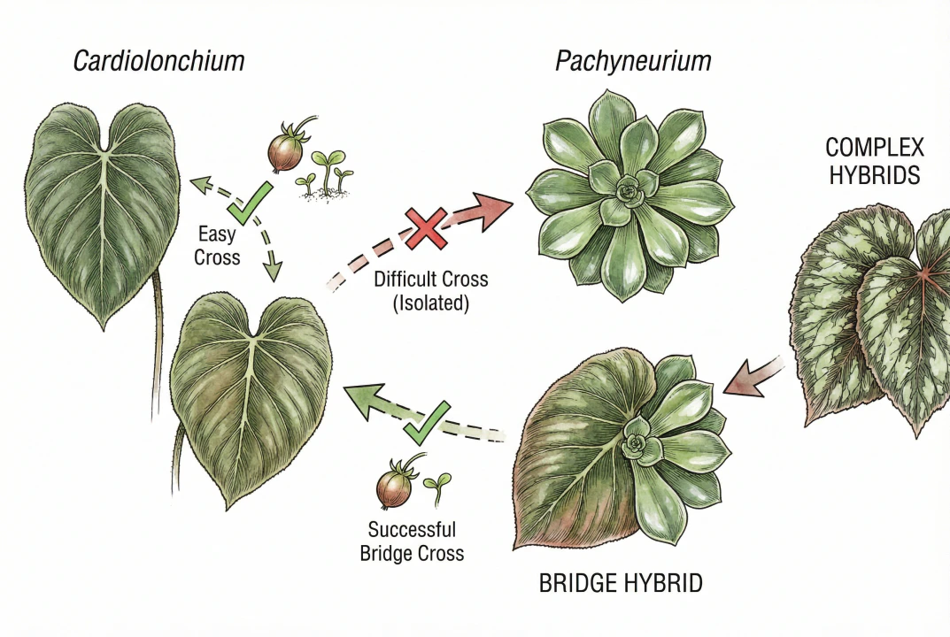 Chart showing breeding compatibility between Anthurium sections