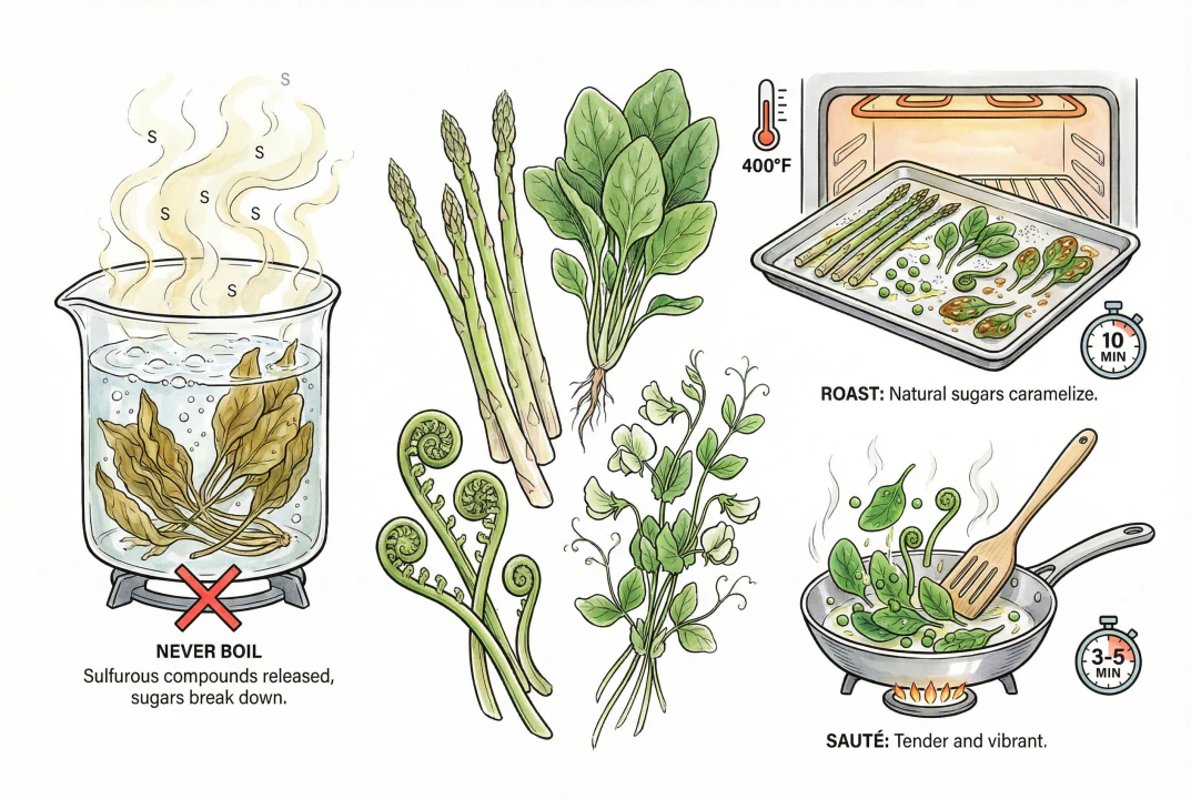 Roasting Kalettes on a baking sheet