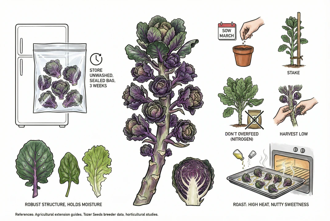 Fresh unwashed Kalettes stored in a sealed bag