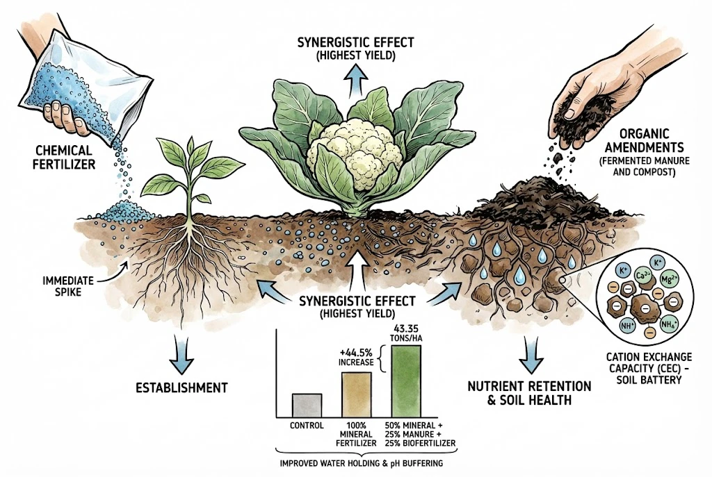 Cauliflower Fertilizer Guide:The Synergistic Effect of Organics and Synthetics