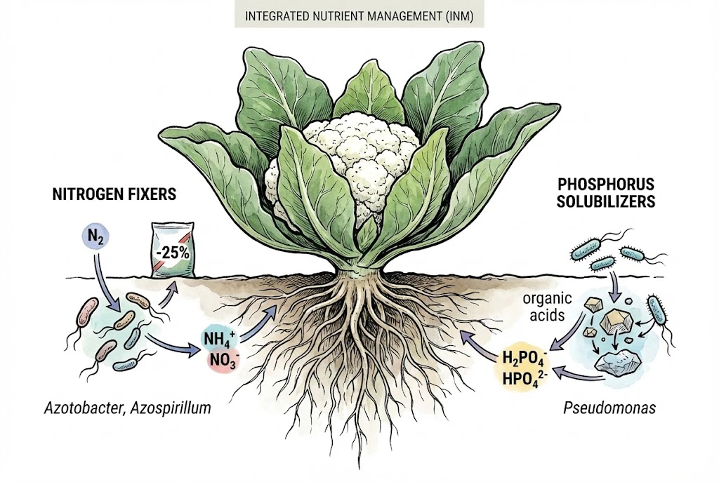 Cauliflower Fertilizer Guide:Biofertilizers and Rhizosphere Engineering