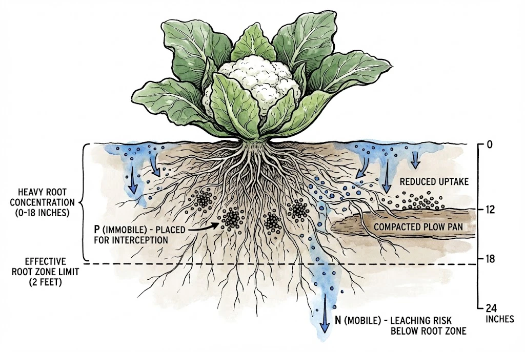 Cauliflower Fertilizer Guide:Root Architecture and Nutrient Interception
