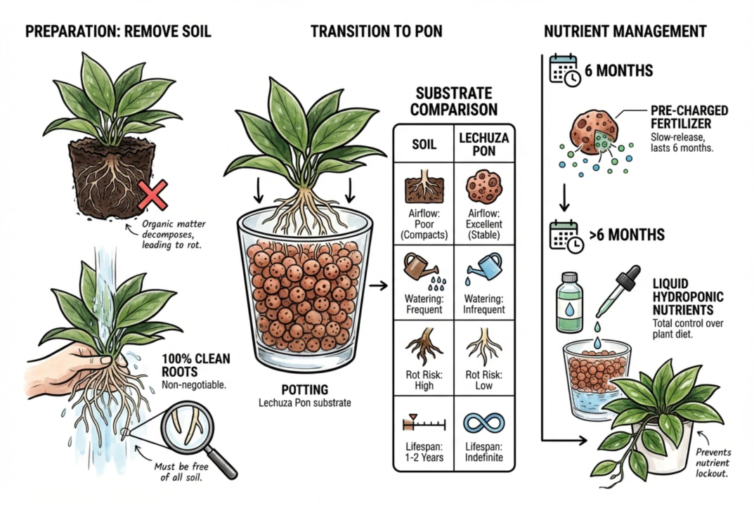 Comparison of soil versus Lechuza Pon substrate structure