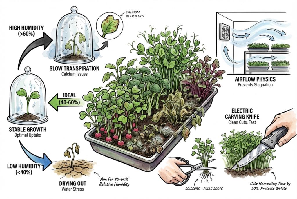 Ideal humidity range chart for microgreen growth
