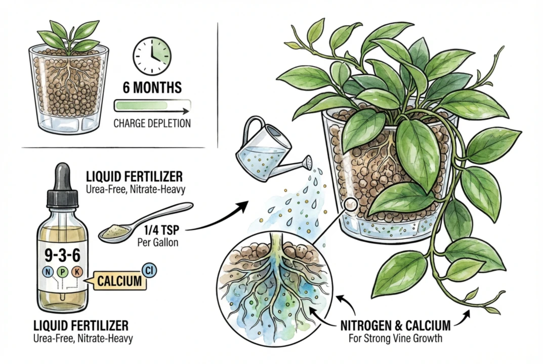 Liquid hydroponic fertilizer for semi-hydroponic plants