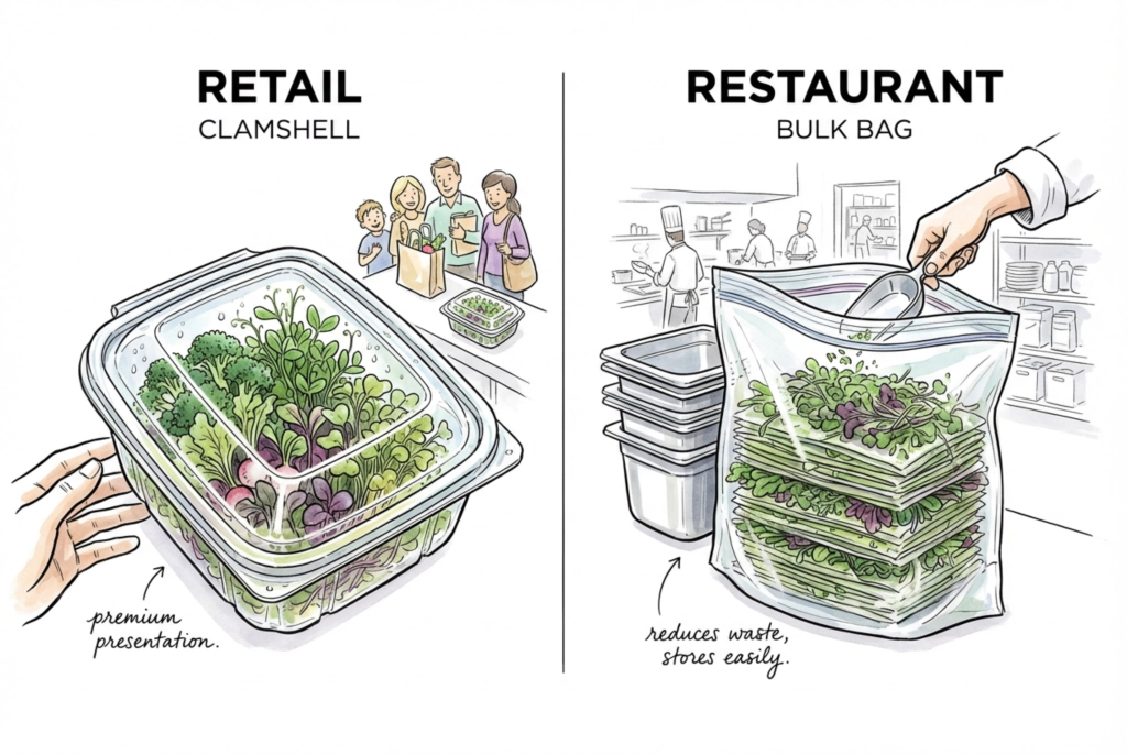 Washing and spin-drying microgreens for storage