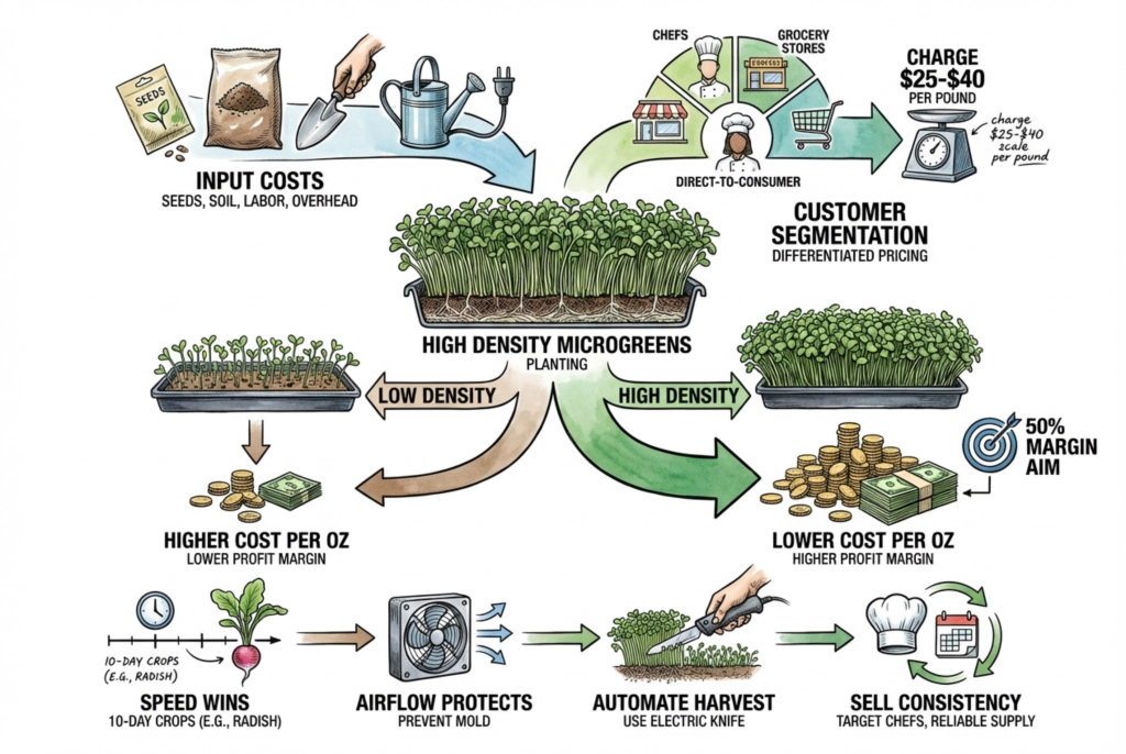 Microgreens packaged in retail clamshells versus bulk bags