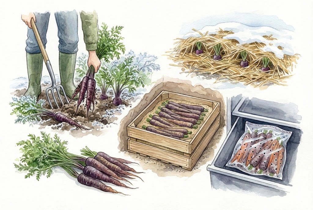 Harvest & Store Black Nebula Carrots for Sweetness