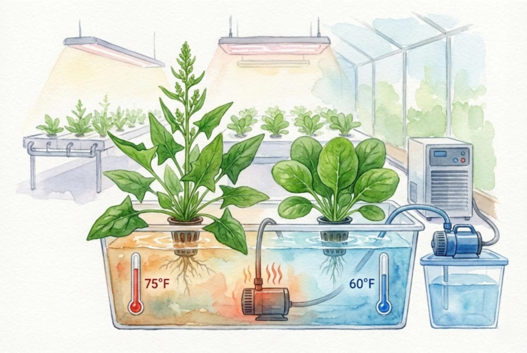 Stop Hydroponic Spinach Bolting with Cold Roots