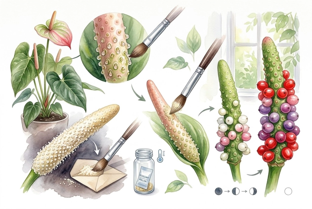 How to Pollinate Anthurium: Stigmatic Fluid & Pollen
