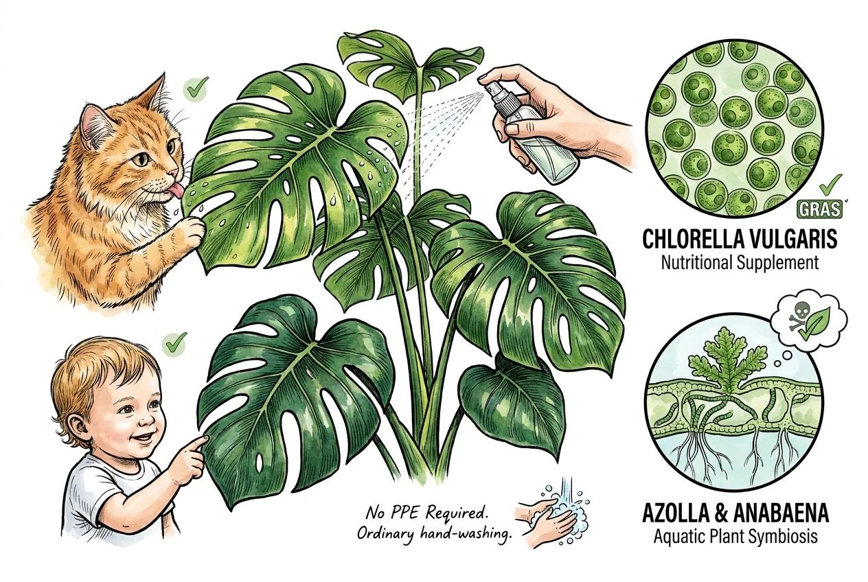 Safe Chlorella and Azolla biostimulants around pets and kids
