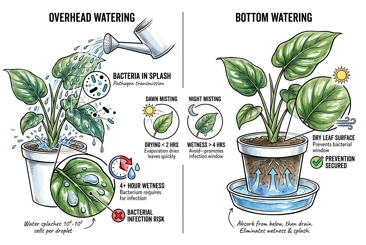 Philodendron pot absorbing water from shallow tray below
