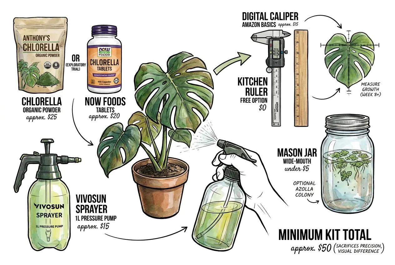 Minimum biostimulant kit with Chlorella powder and pump sprayer