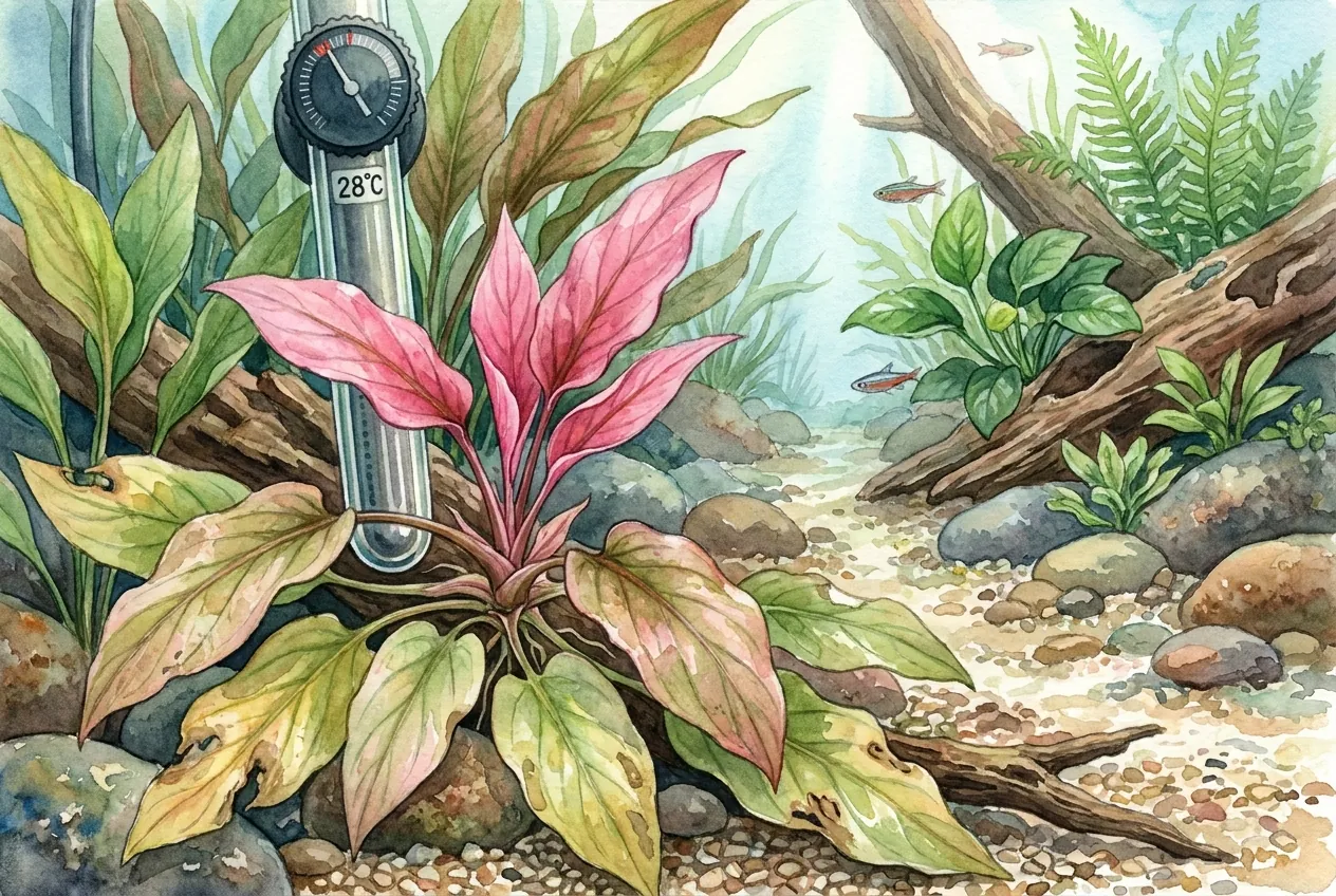 Cryptocoryne Flamingo Pink Loss: 28 C Heat Fix Guide