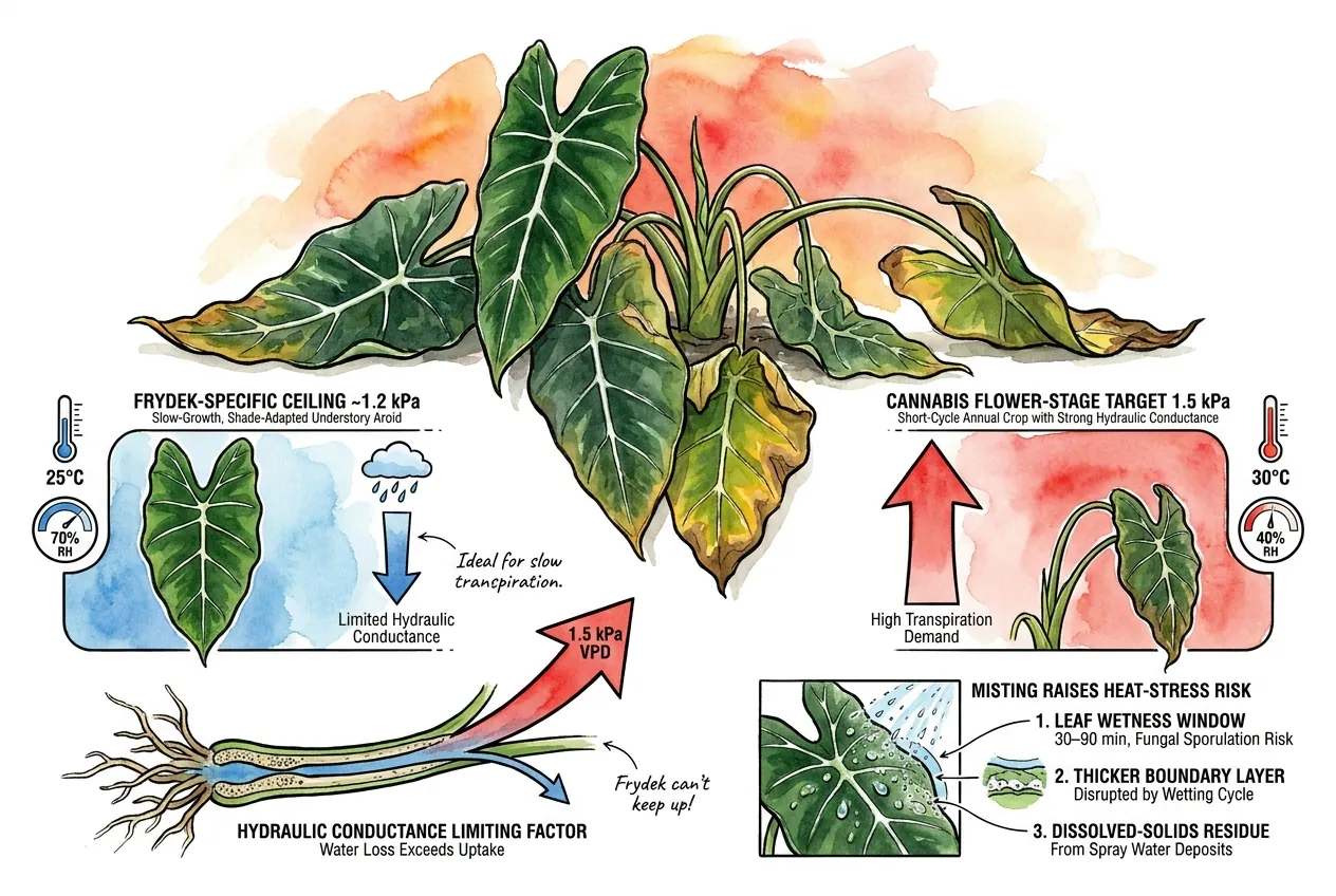 Slow-growth understory aroid versus fast-growth annual crop comparison