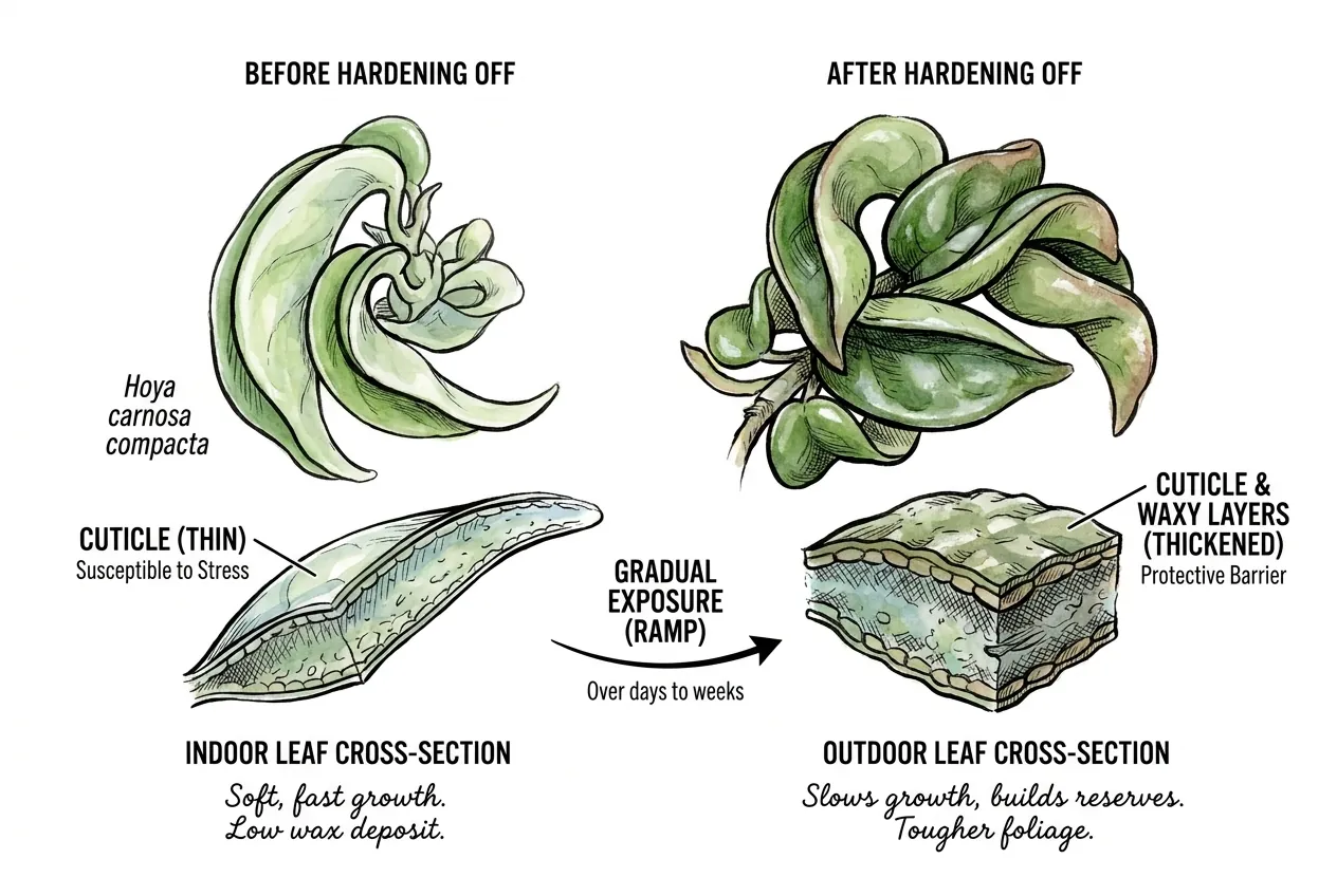 Leaf cuticle thickening across stages of gradual sun exposure