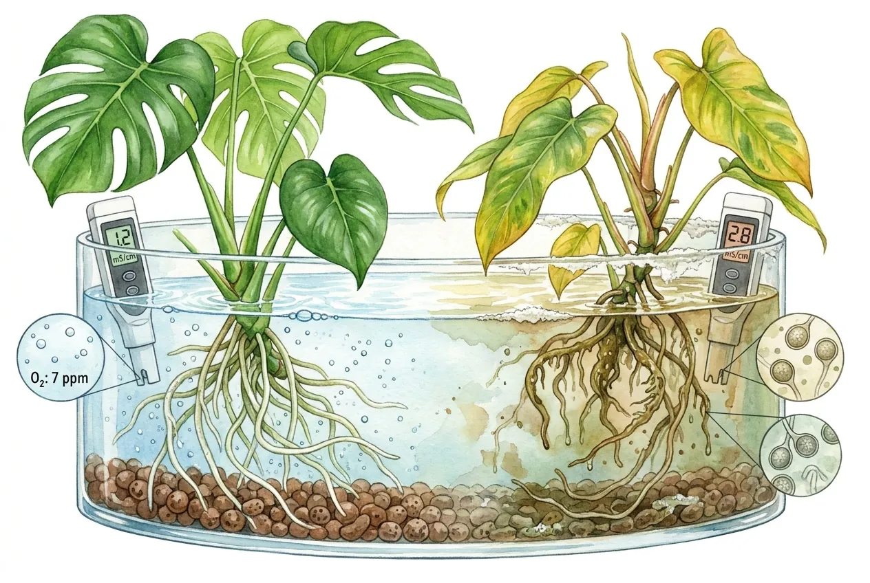 Aroid Semi-Hydro Root Rot Fix: EC and Oxygen Diagnostic